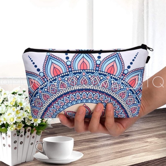 Pastel Boho Mandala Makeup Cosmetic Bag - Picture 1 of 4